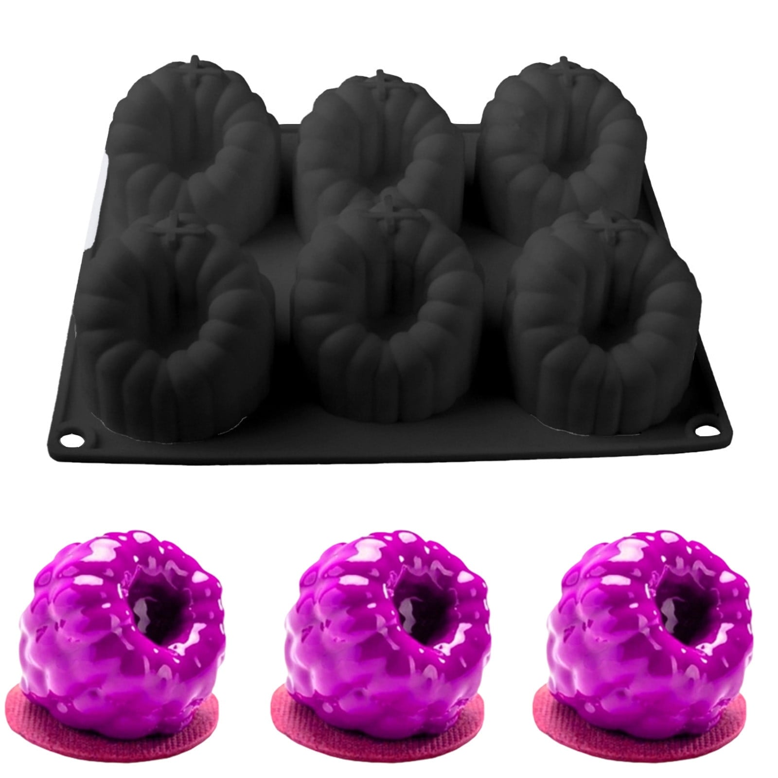 Trompe l'oeil  قالب سيليكون "توت" لخبز وتشكيل الكيك، الموس، الحلويات، الشوكولاتة، والتروفل. مثالي للحلويات الفرنسية، المعجنات، الكب كيك، والمثلجات، ولتزيين الكيك باحترافي