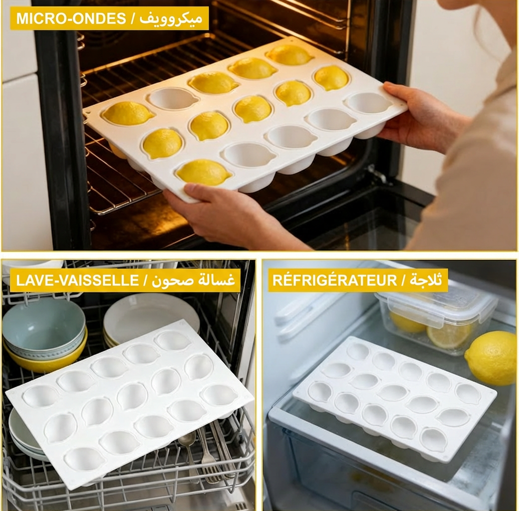 قالب سيليكون ليمون 15 فتحة - قالب حلويات "ترومب لوي" احترافي Trompe l'oeil Citron