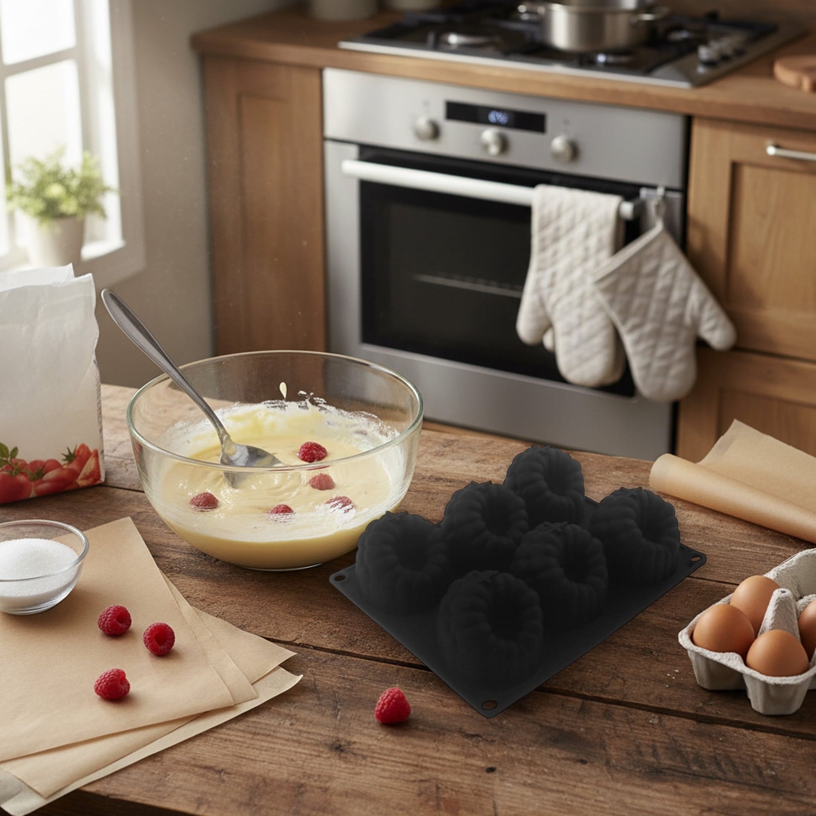 Trompe l'oeil  قالب سيليكون "توت" لخبز وتشكيل الكيك، الموس، الحلويات، الشوكولاتة، والتروفل. مثالي للحلويات الفرنسية، المعجنات، الكب كيك، والمثلجات، ولتزيين الكيك باحترافي