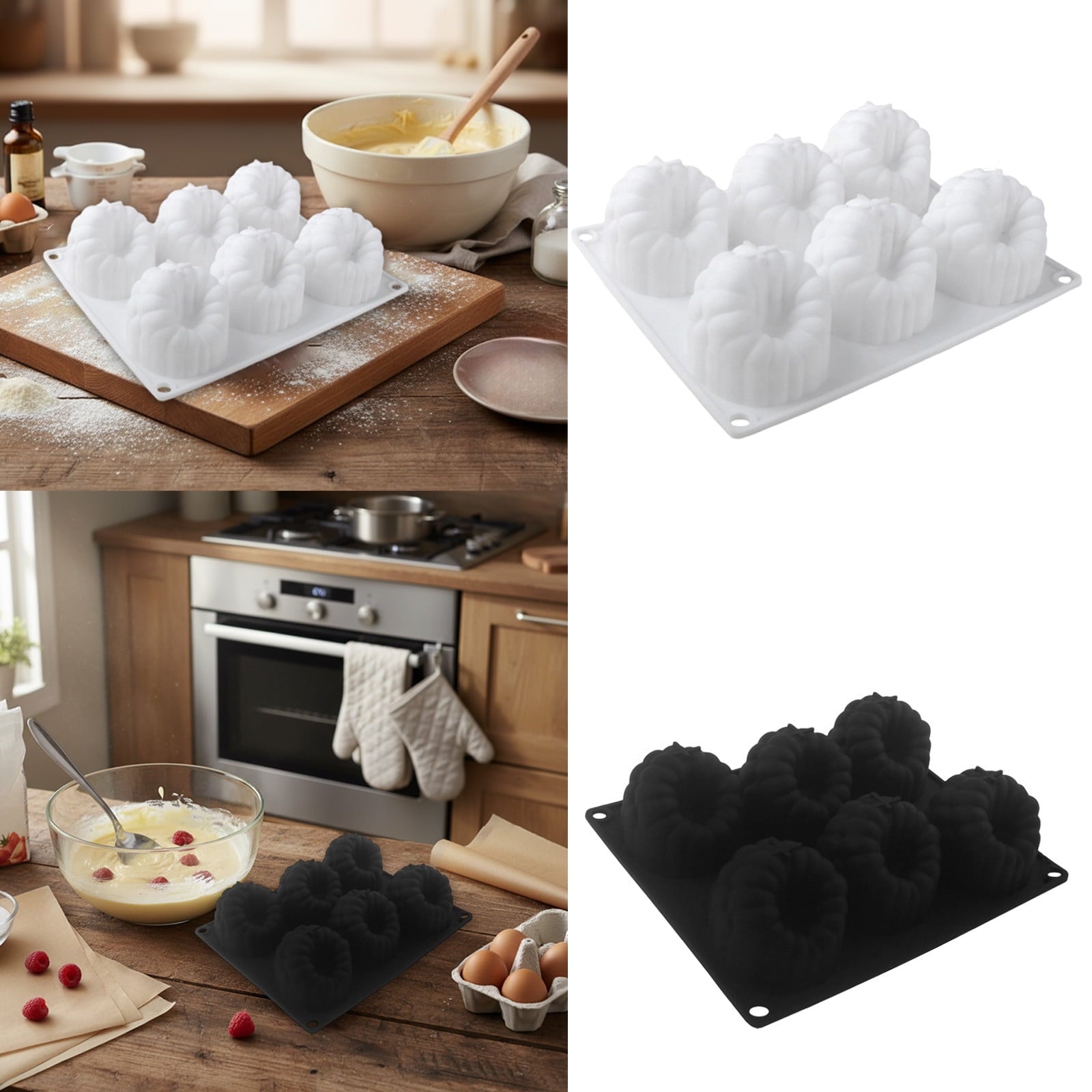 Trompe l'oeil  قالب سيليكون "توت" لخبز وتشكيل الكيك، الموس، الحلويات، الشوكولاتة، والتروفل. مثالي للحلويات الفرنسية، المعجنات، الكب كيك، والمثلجات، ولتزيين الكيك باحترافي